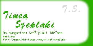 timea szeplaki business card